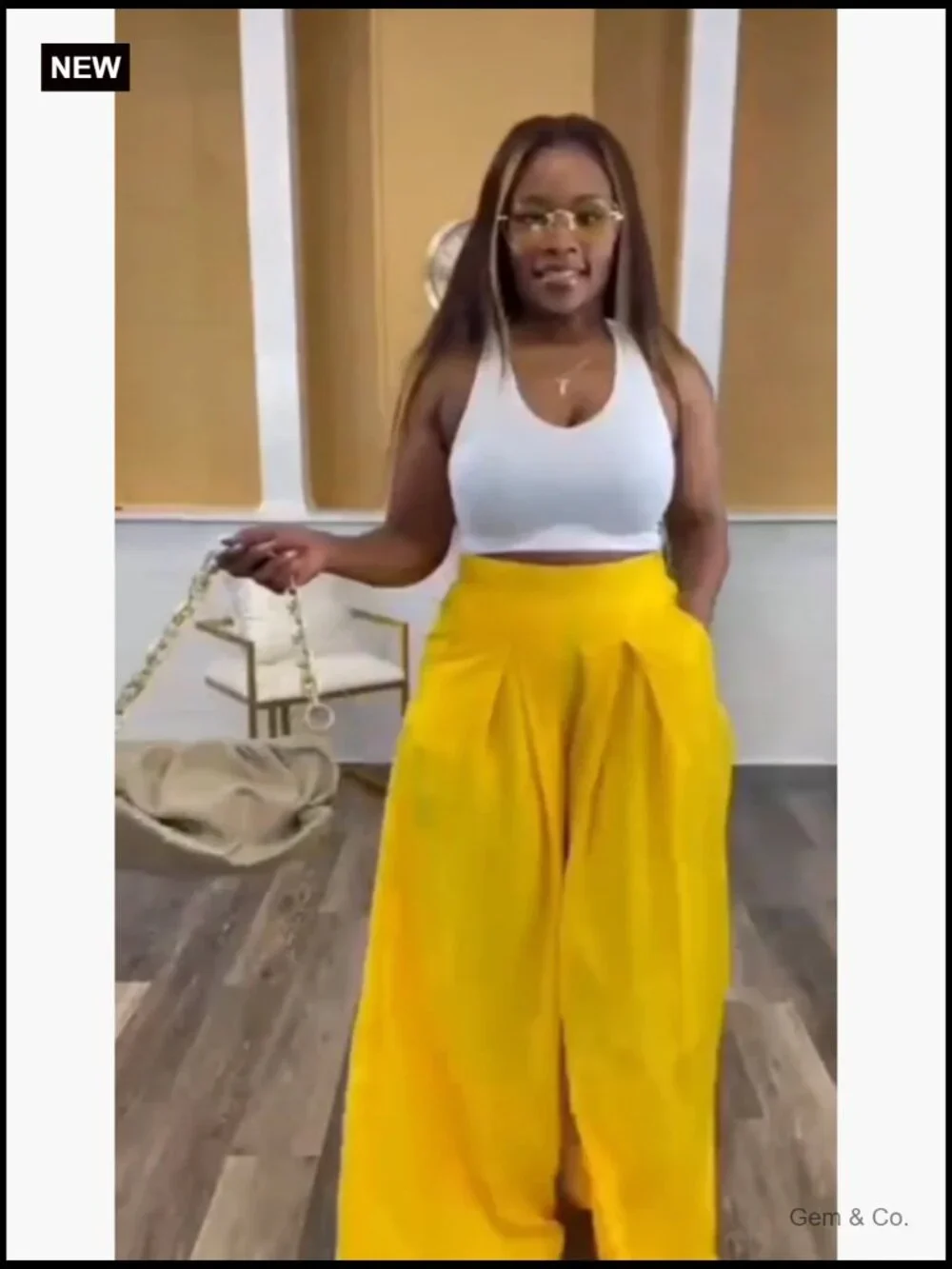 High Waisted Wide Leg Palazzo Pants with Pockets Plus Size - Picture 6 of 7